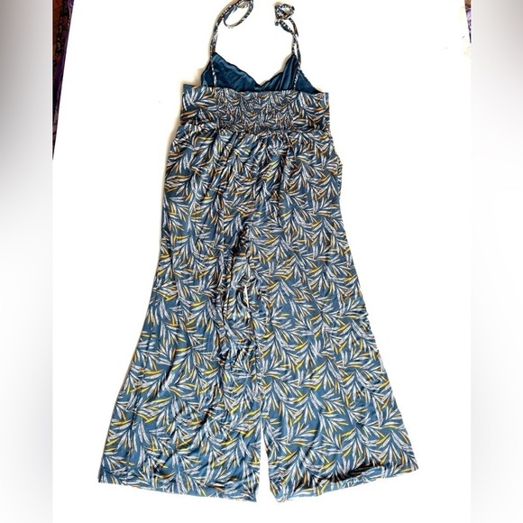 Loft Plus Loft Beach Palm Strappy Jumpsuit Wide Leg Size 14 - Picture 12 of 15